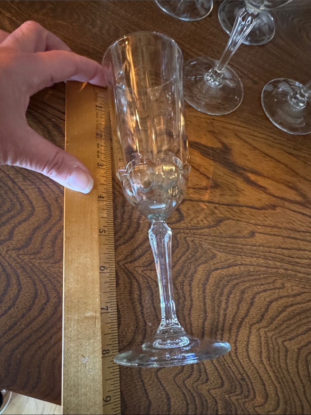 Vintage Clear Set of 6 Crystal Stemware Elegant Wine Champagne Glasses - Picture 2 of 5